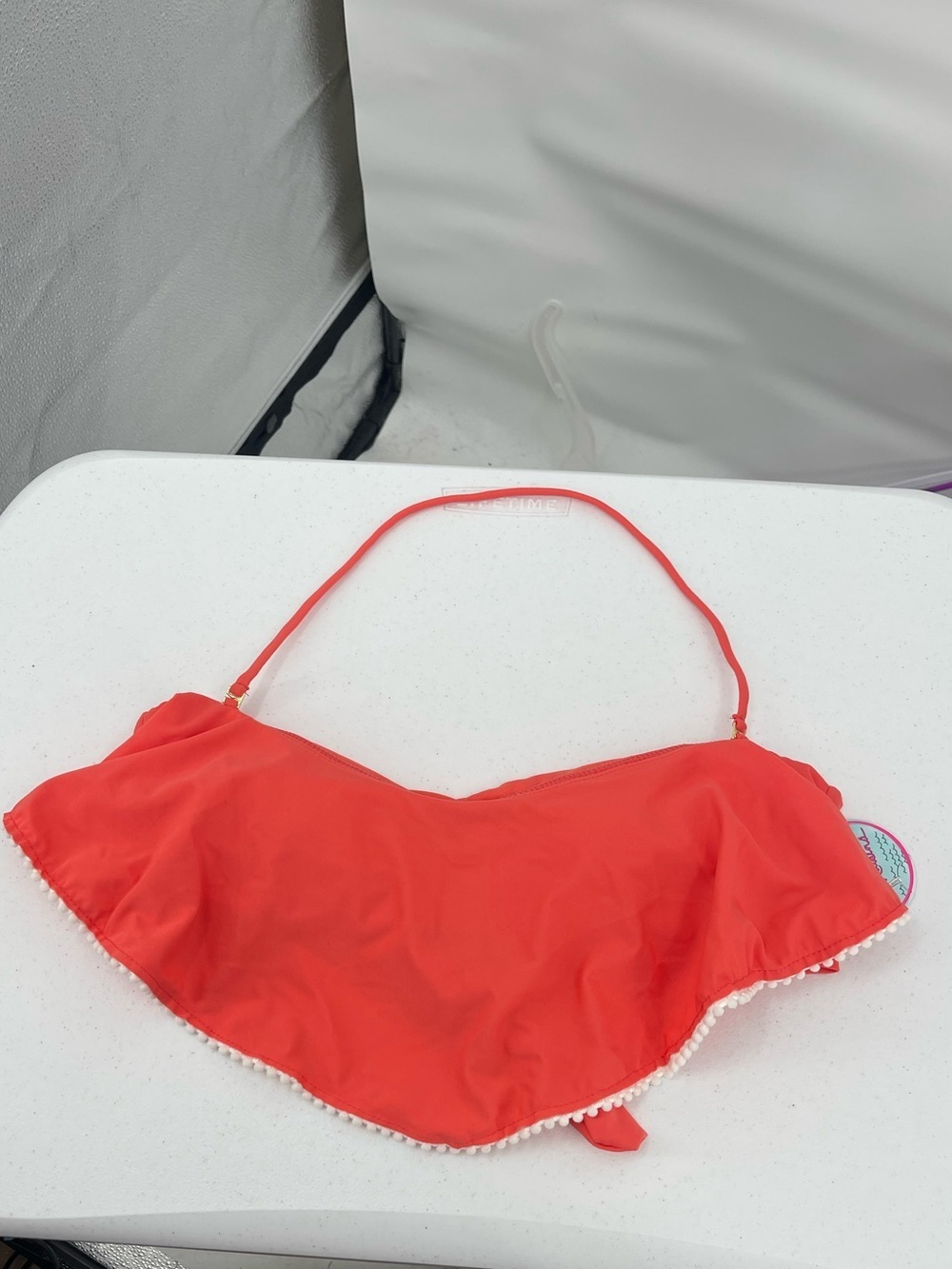 Raisins NWT halter coral flowy bikini top
